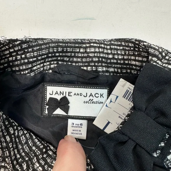 Janie & Jack French Voyage Sparkle Boucle Tweed Jacket Black Skirt Outfit Set